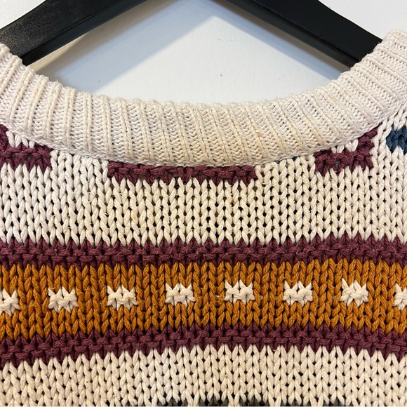 Vintage Britches Great Outdoors USA Men’s Cotton Geometric Sweater Knit L Flaws - Picture 7 of 13